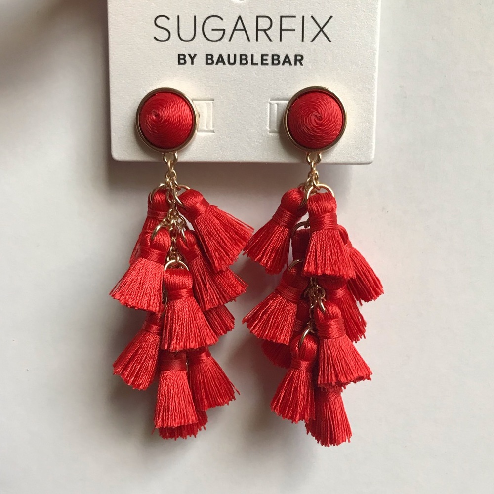RED TASSEL EARRINGS